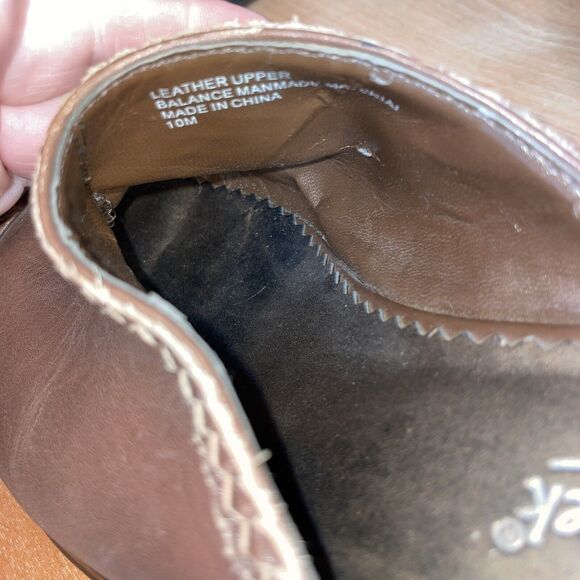 Coldwater Creek 10 Brown Leather Western Square Toe Mules Woven Detail - Picture 5 of 6